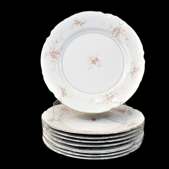 Mikasa Japan VERSAILLES 9344 Dinner Plate 10.25 In Fine China Silver Trim Floral - Picture 8 of 8